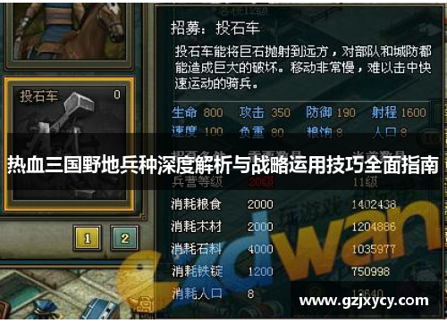 热血三国野地兵种深度解析与战略运用技巧全面指南